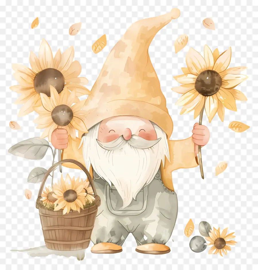 Gnome Mignon De Thanksgiving，Gnome Aux Tournesols PNG