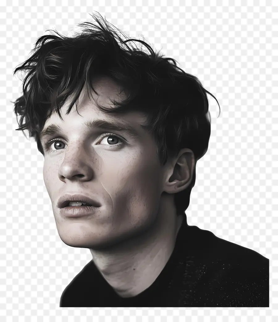 Eddie Redmayne，Portrait Noir Et Blanc PNG