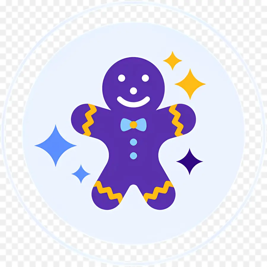 Pain D'épice，Bonhomme En Pain D'épice Violet PNG