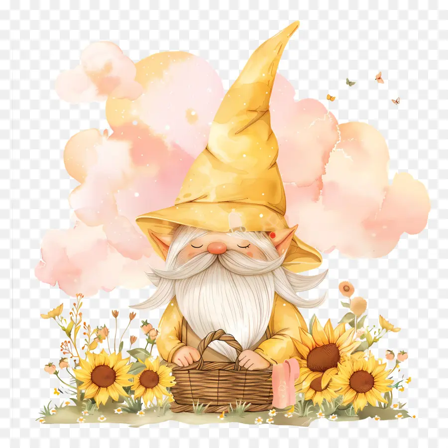 Gnome Mignon De Thanksgiving，Gnome Aux Tournesols PNG