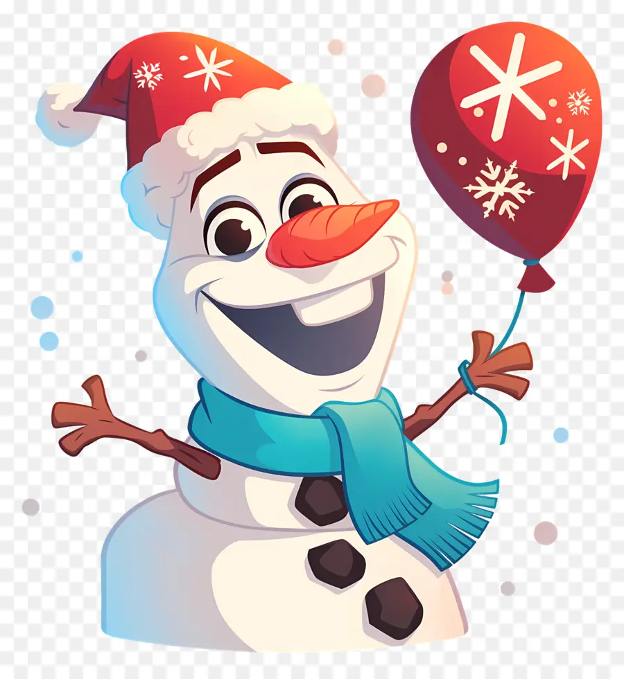 Olaf Congelé，Bonhomme De Neige Avec Ballon PNG