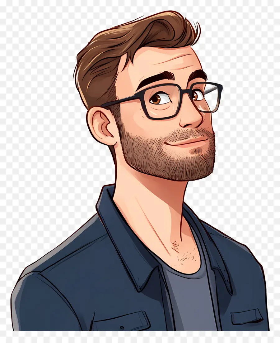 Chris Evans，Homme De Dessin Animé Avec Des Lunettes PNG