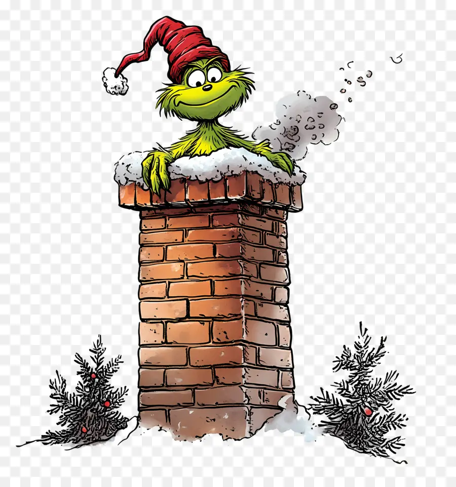 Père Noël Le Grinch，Caractère Vert PNG