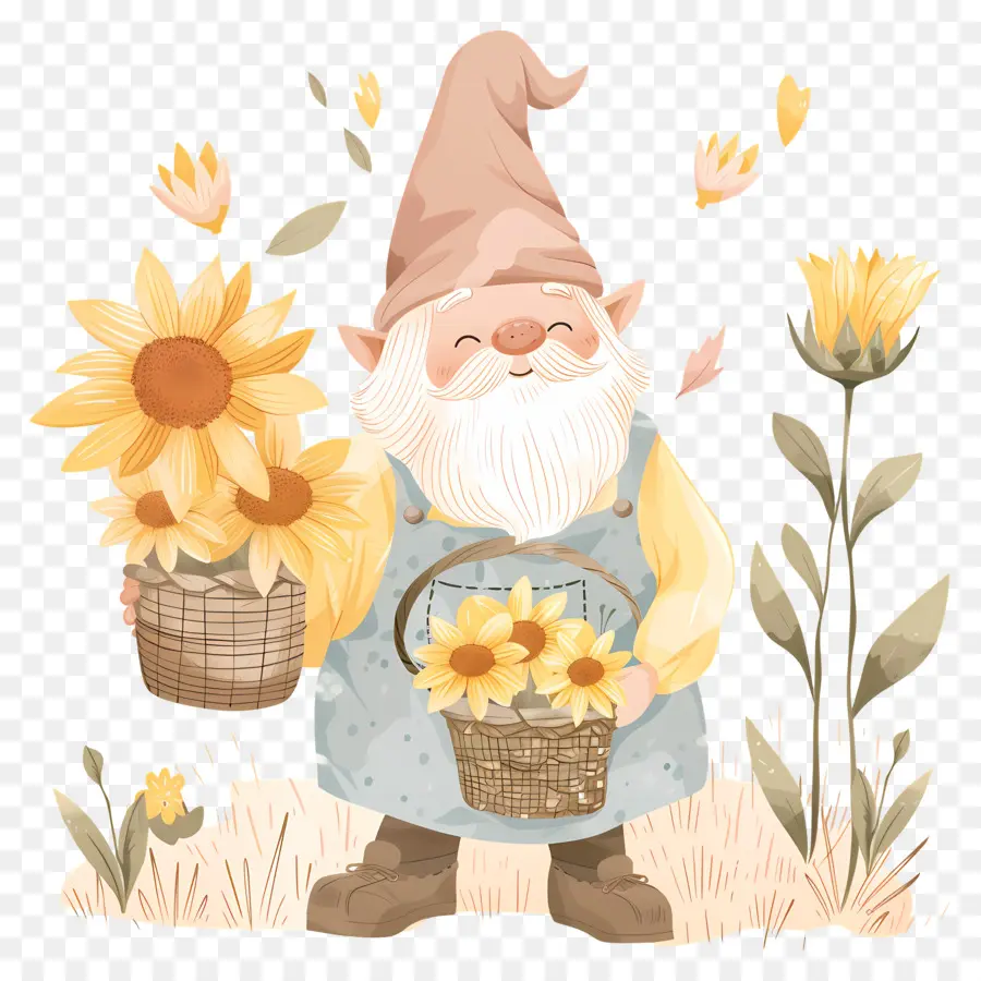 Gnome Mignon De Thanksgiving，Gnome Aux Tournesols PNG