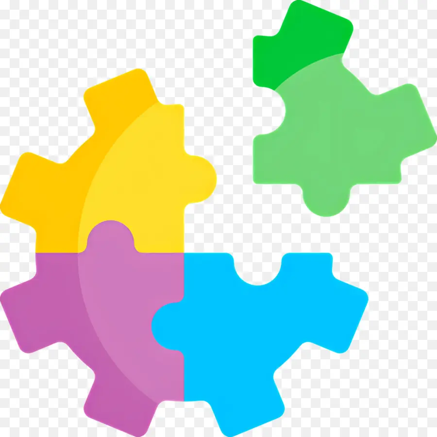 Collaboration，Pièces De Puzzle Colorées PNG