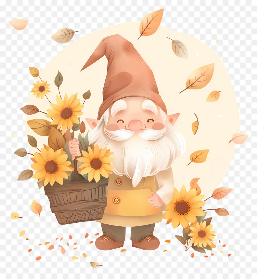 Gnome Mignon De Thanksgiving，Gnome Aux Tournesols PNG