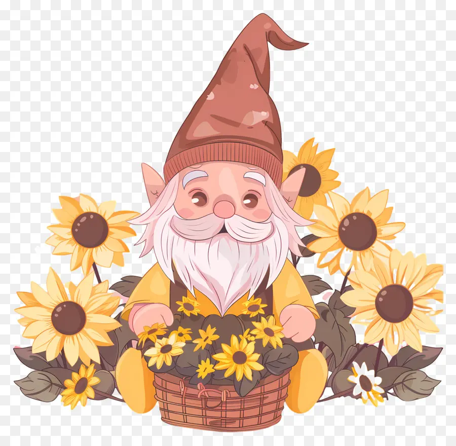 Gnome Mignon De Thanksgiving，Gnome Aux Tournesols PNG