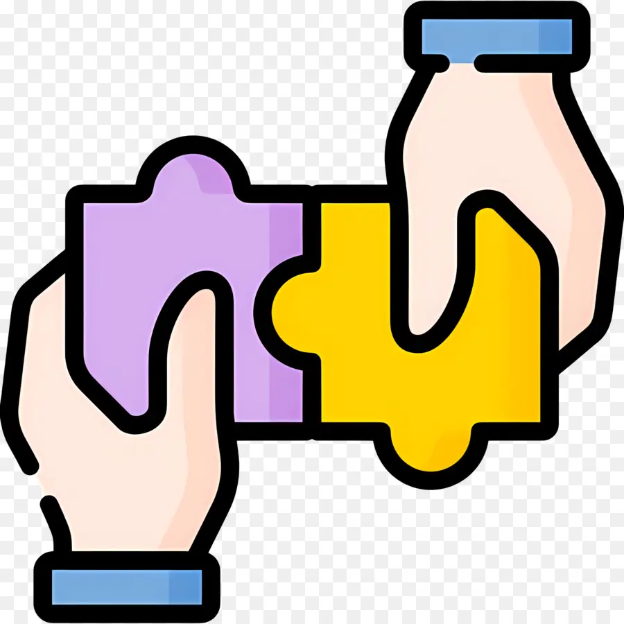 Collaboration，Mains Avec Des Pièces De Puzzle PNG