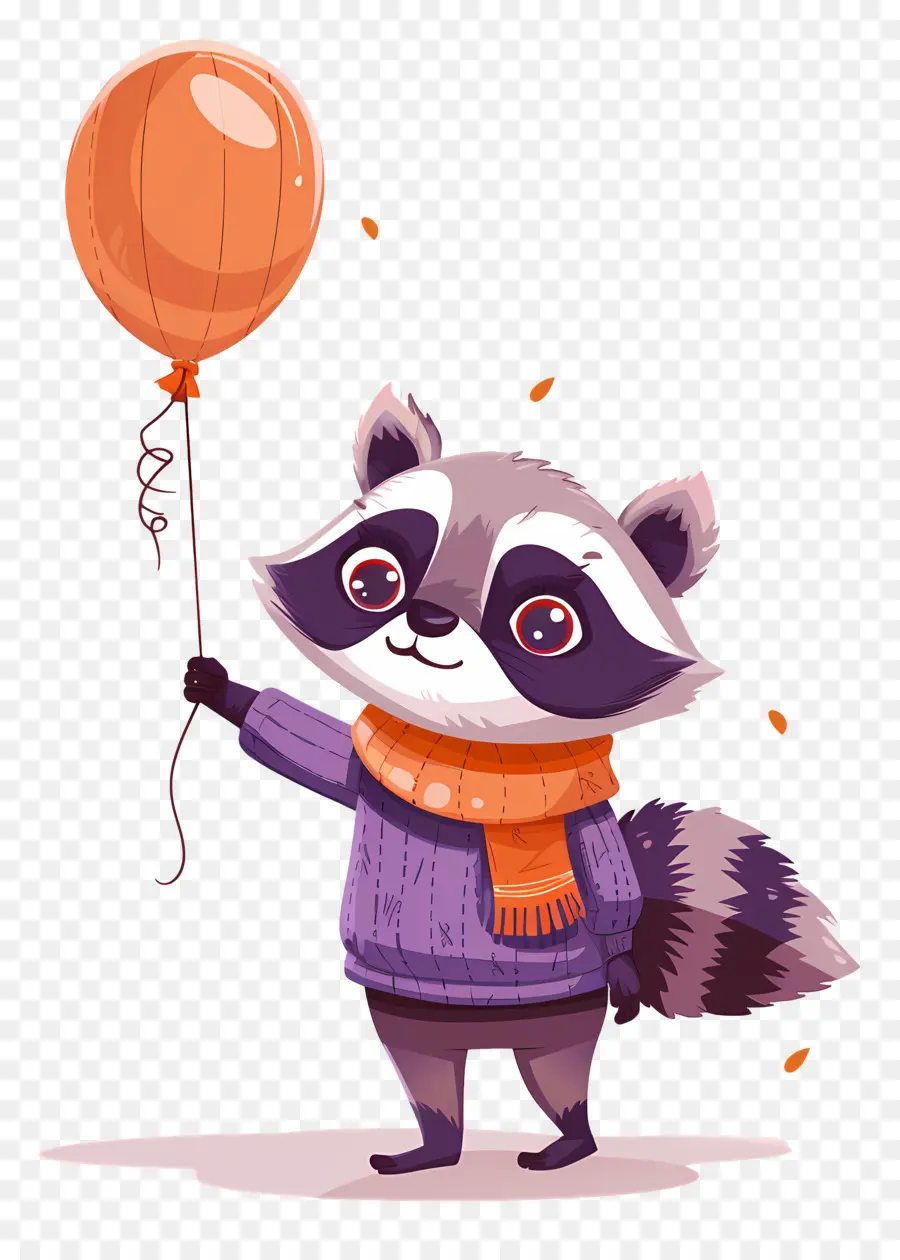 Mignon Raton Laveur，Raton Laveur Avec Ballon PNG