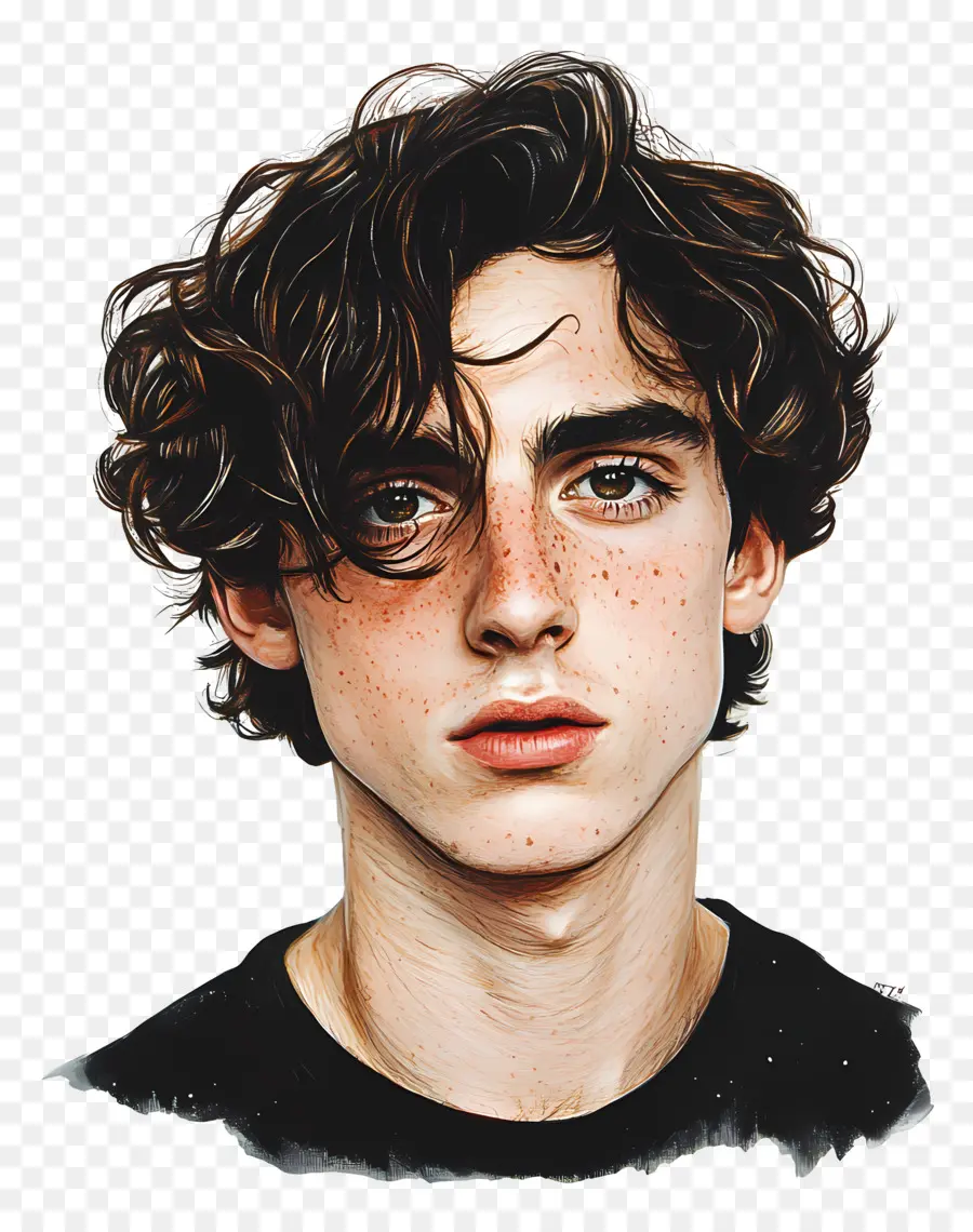 Timothée Chalamet，Jeune Homme Aux Cheveux Bouclés PNG