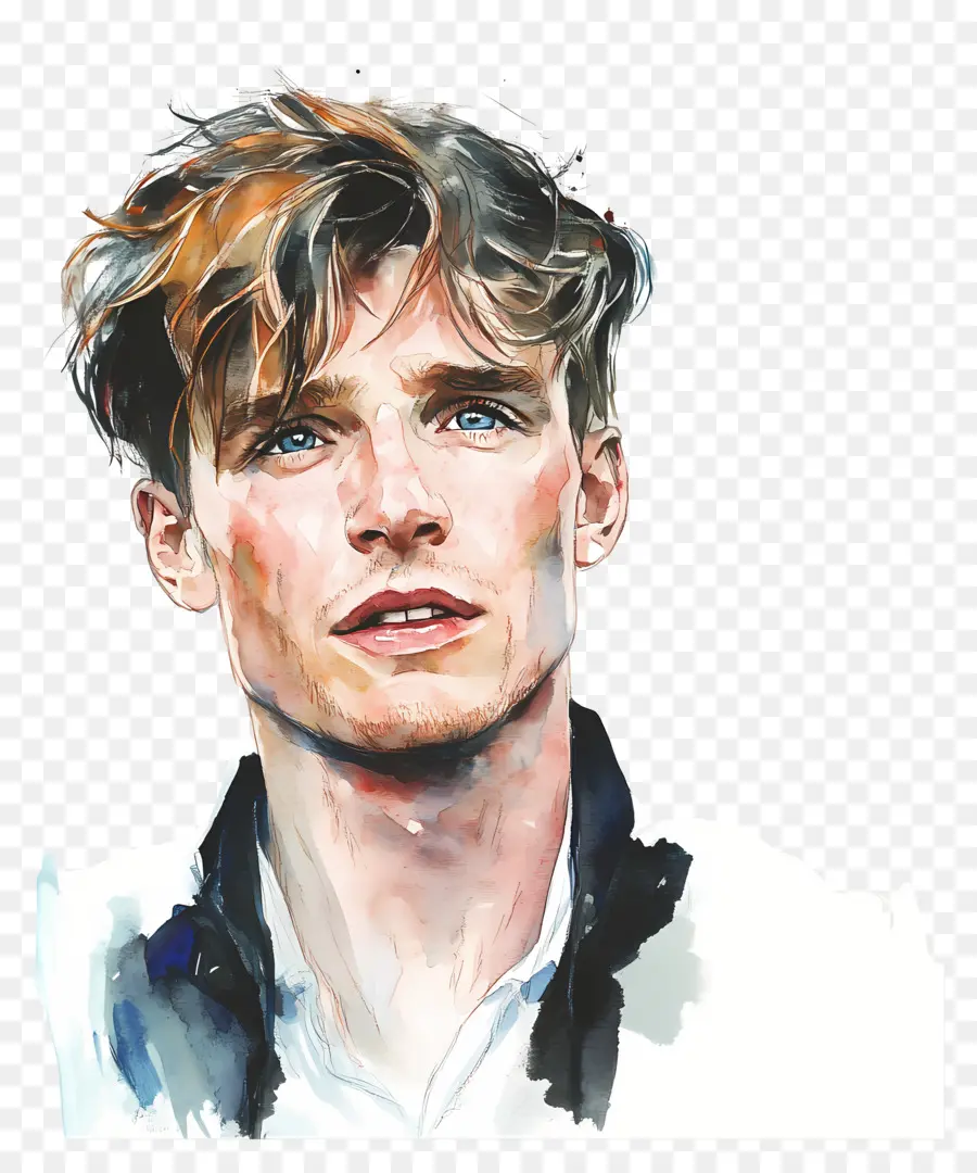 Eddie Redmayne，Portrait à L'aquarelle PNG