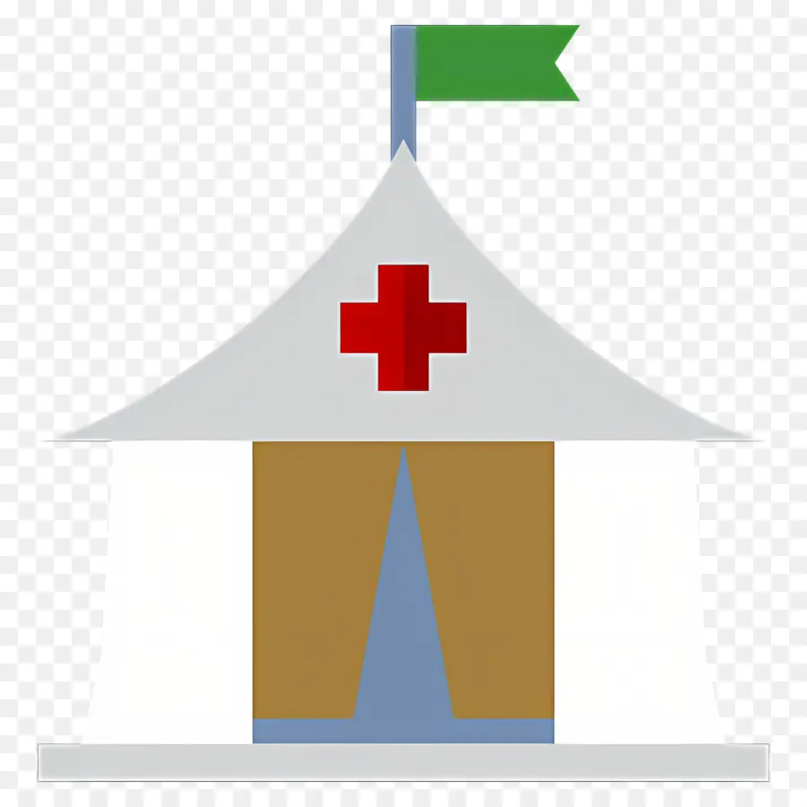 Camp De Réfugiés，Tente Médicale Avec Drapeau PNG