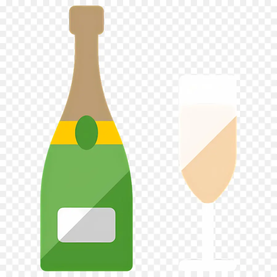 Bouteille De Champagne，Bouteille Et Verre De Champagne PNG