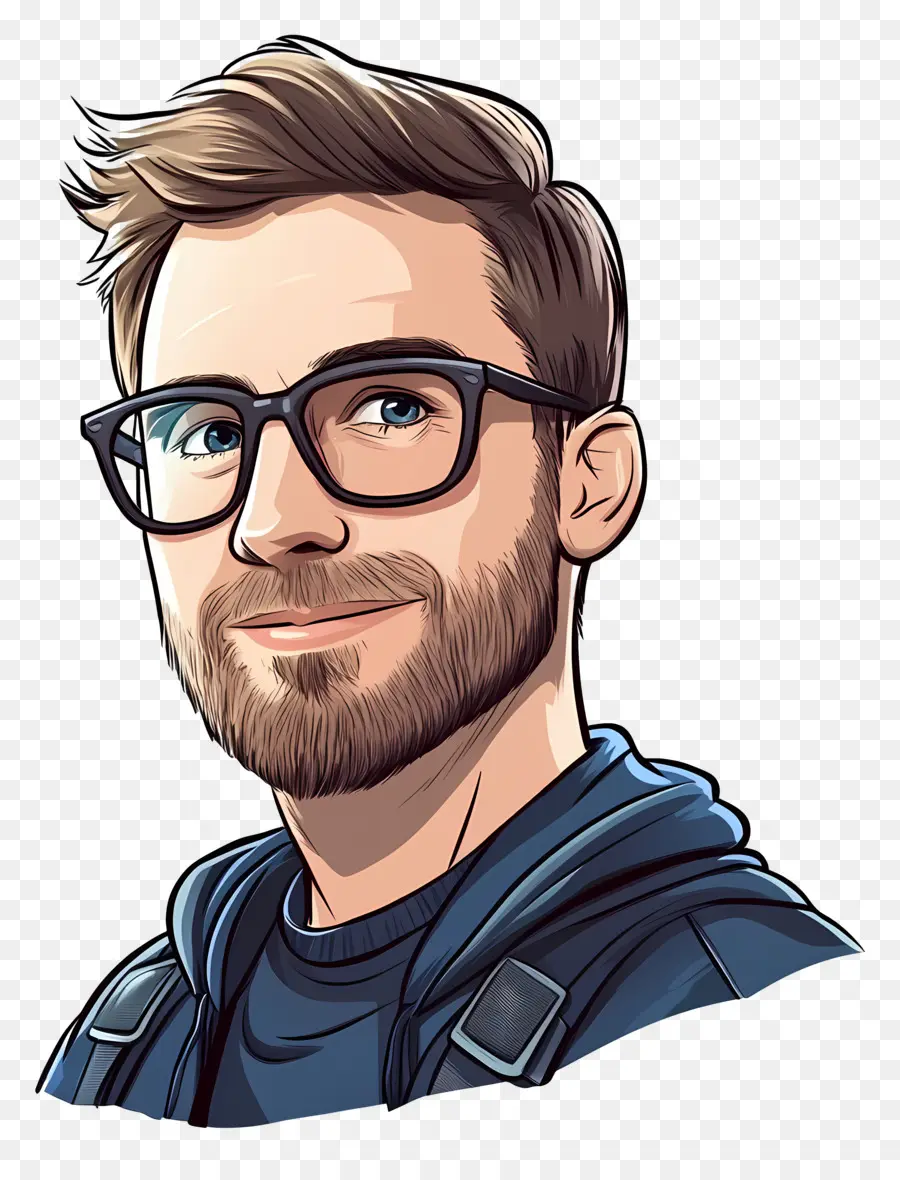 Chris Evans，Homme De Dessin Animé Avec Des Lunettes PNG