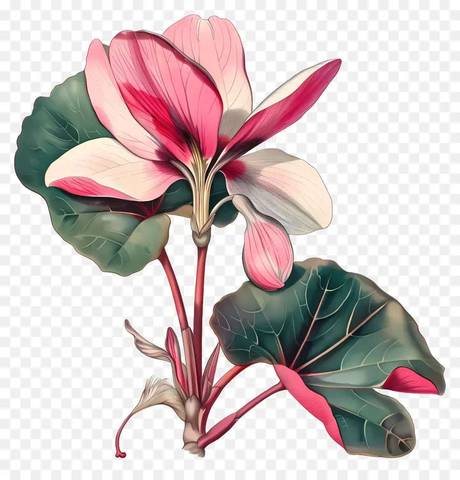 Fleur De Cyclamen，Fleurs Roses PNG