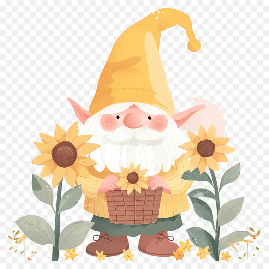 Gnome Mignon De Thanksgiving，Gnome Aux Tournesols PNG