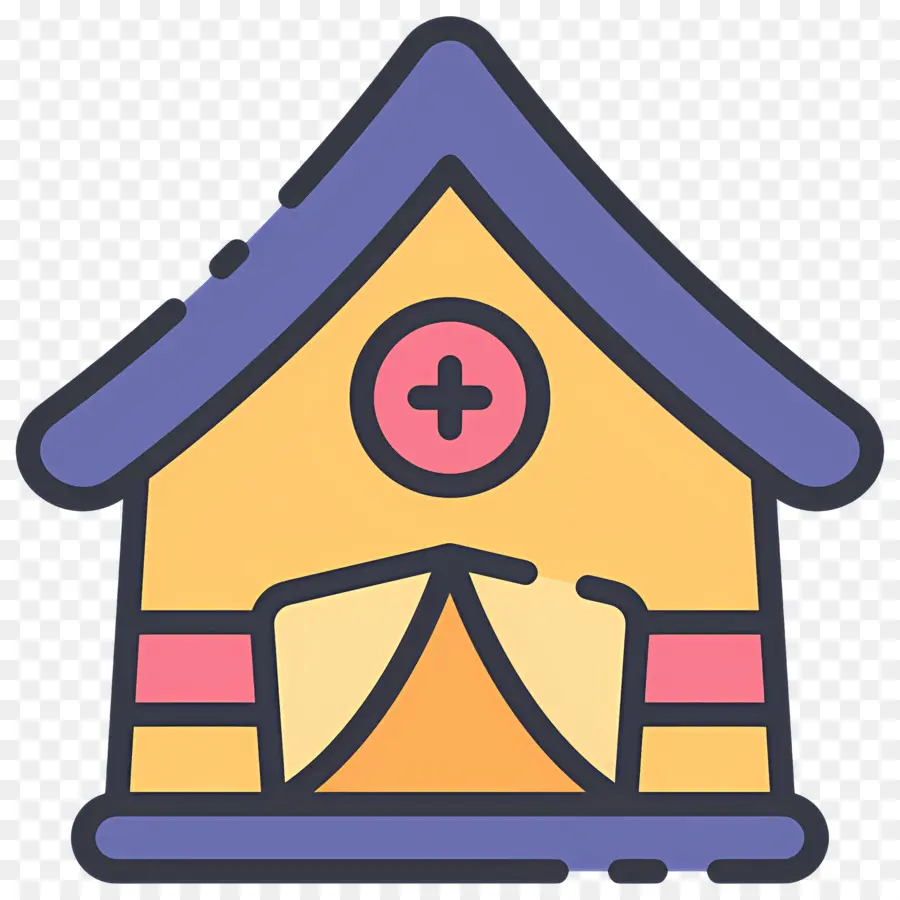 Camp De Réfugiés，Maison De Dessin Animé PNG