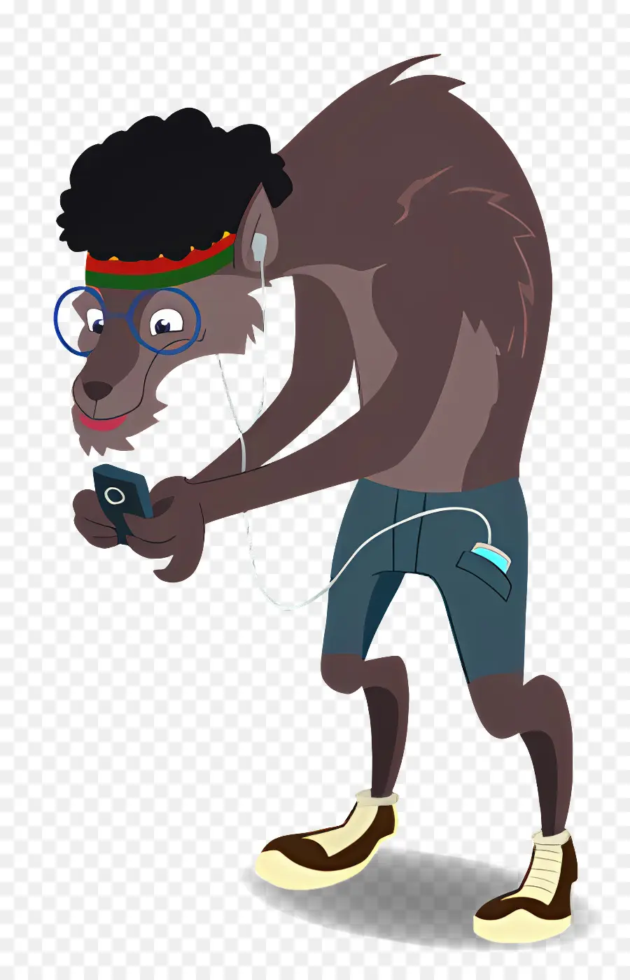 Personnage De Dessin Animé，Loup Avec Téléphone PNG