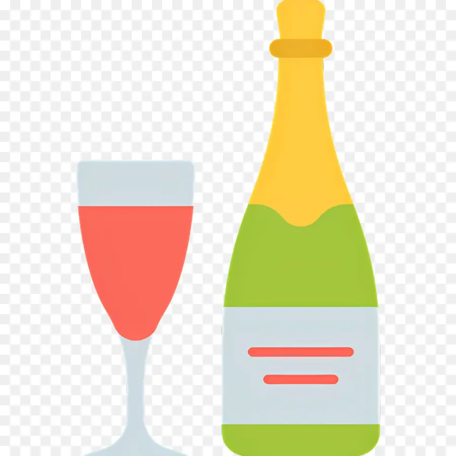 Bouteille De Champagne，Champagne Et Verres PNG