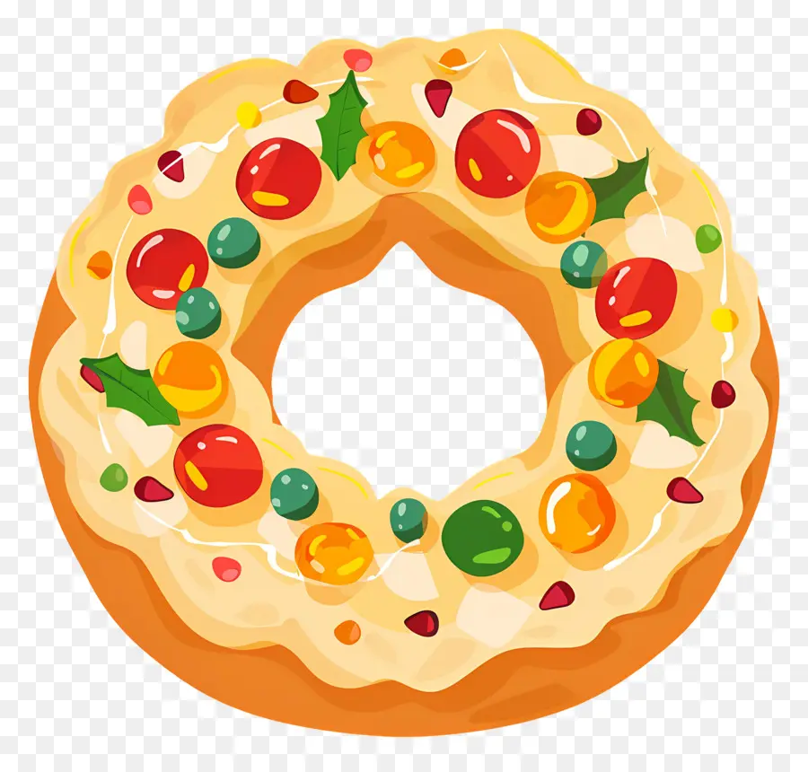 Pain De Noël Espagnol，Couronne De Fruits PNG