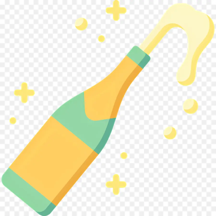 Bouteille De Champagne，Bulles PNG