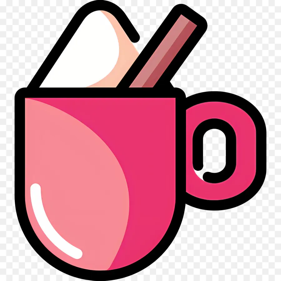 Chocolat Chaud à La Cannelle，Tasse Rose PNG