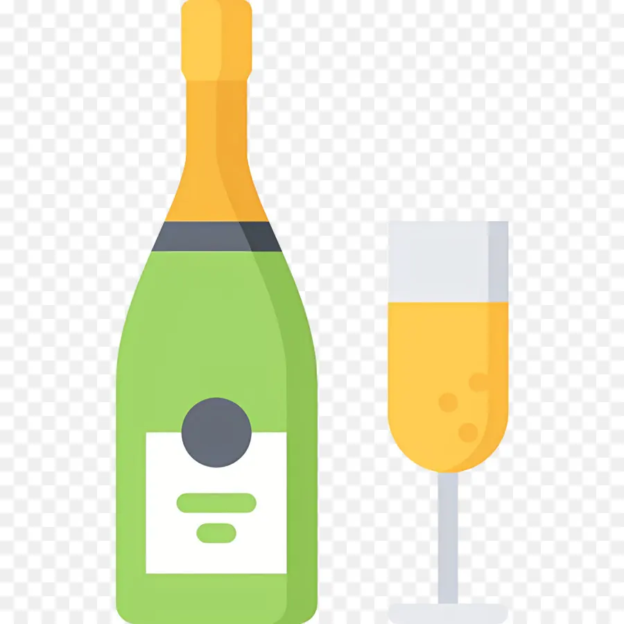 Bouteille De Champagne，Verre PNG