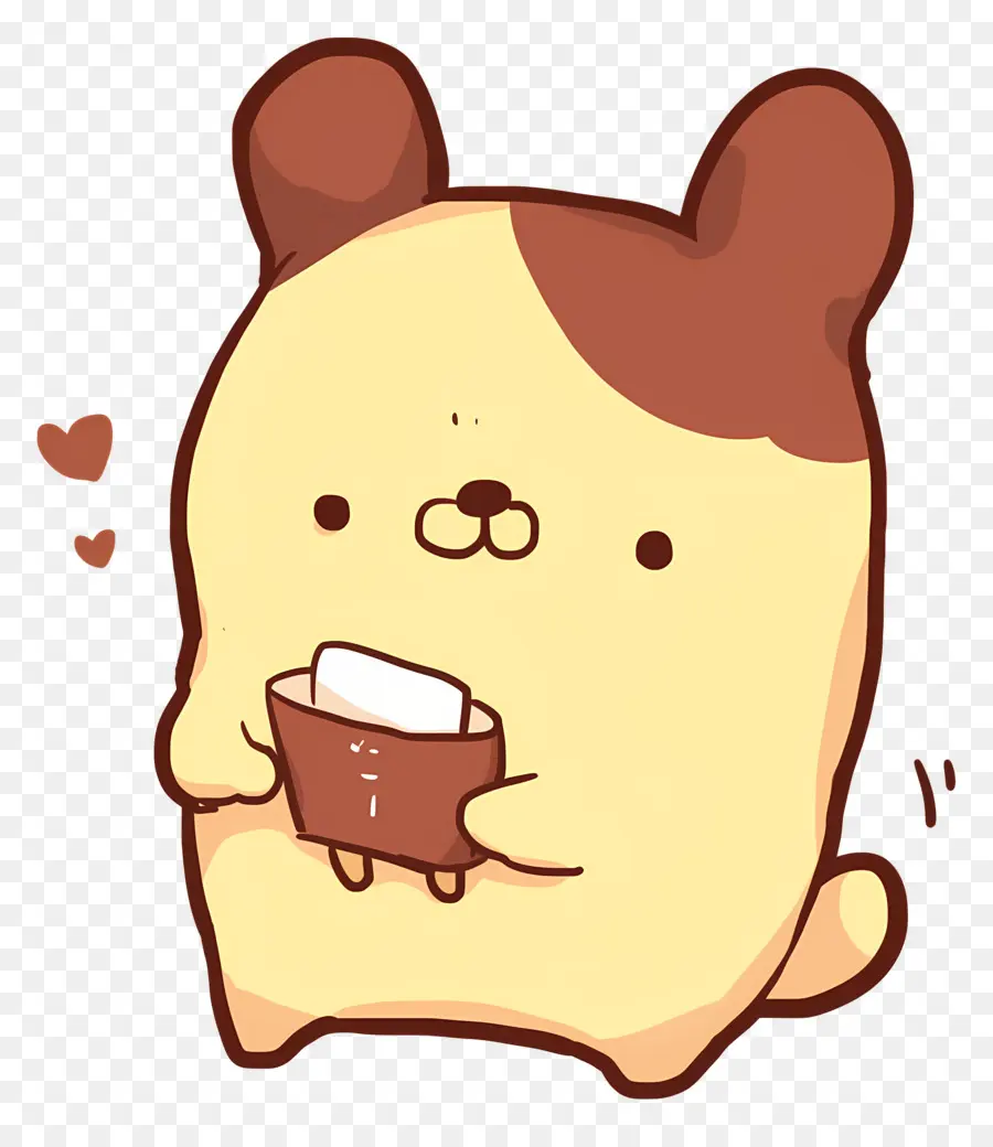 Pompompurine，Chien Mignon Avec Barre De Chocolat PNG