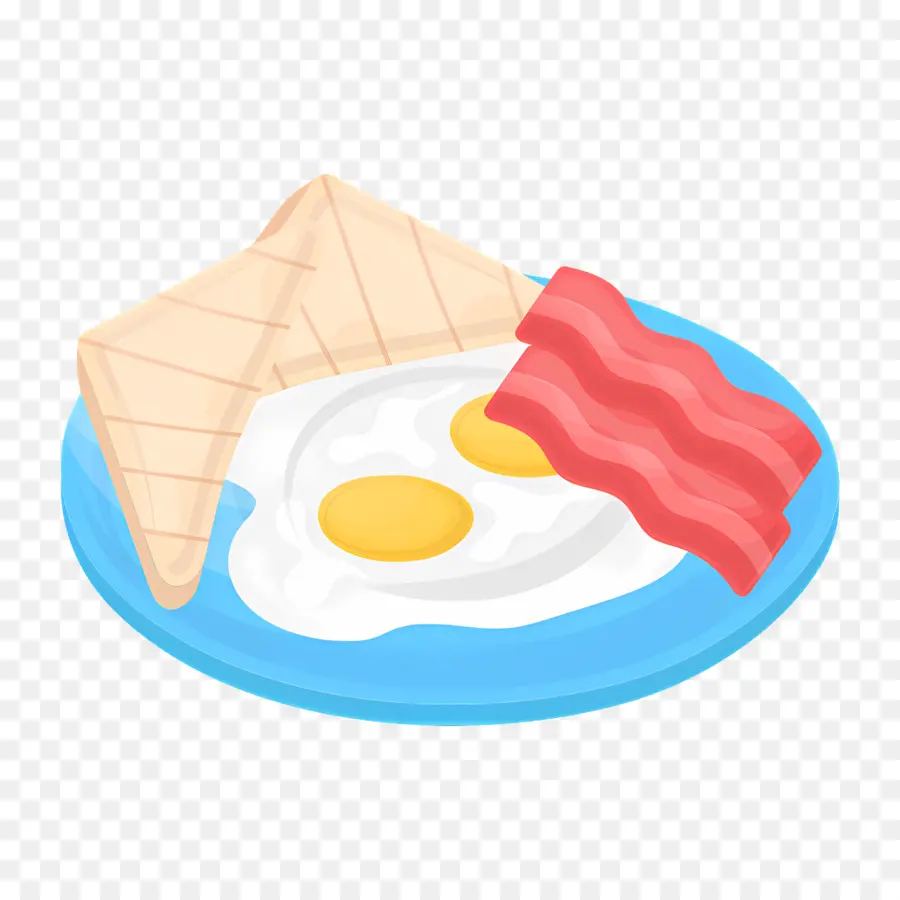 Bacon Et œufs，Assiette De Petit Déjeuner PNG