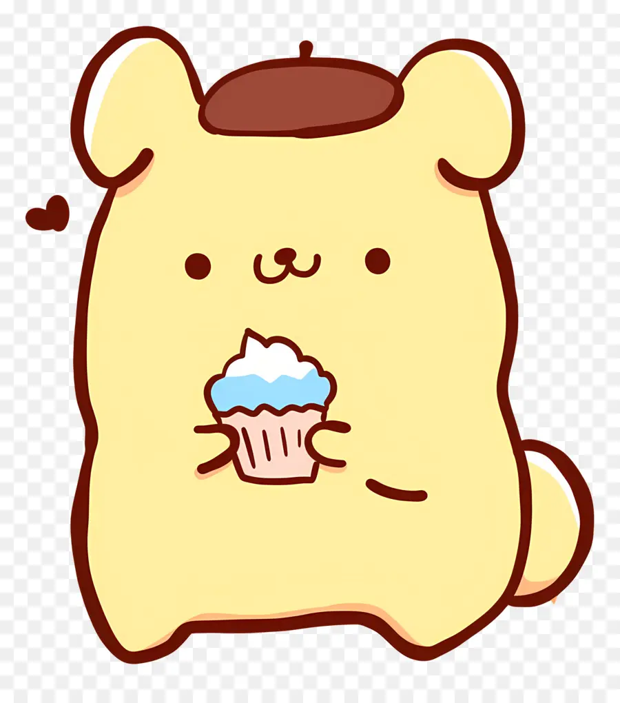 Pompompurine，Chien Mignon Avec Cupcake PNG