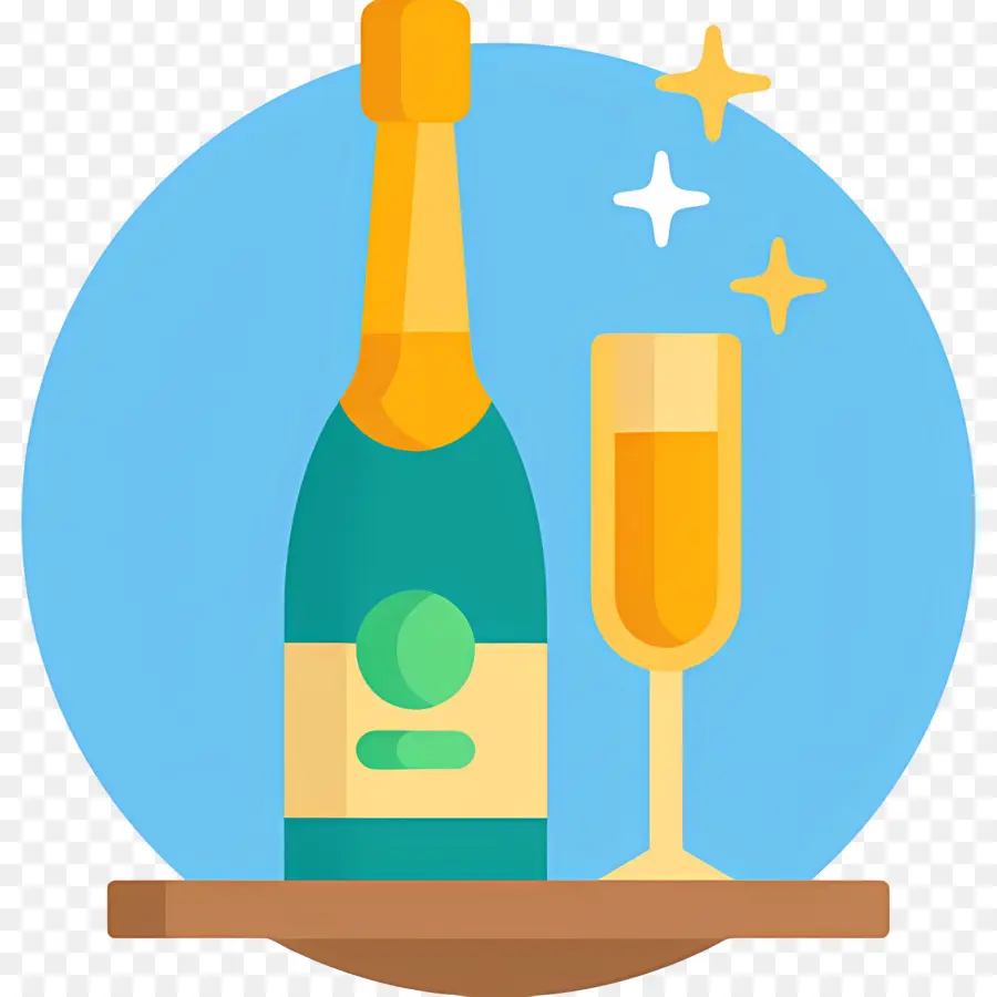 Bouteille De Champagne，Champagne Et Verre PNG