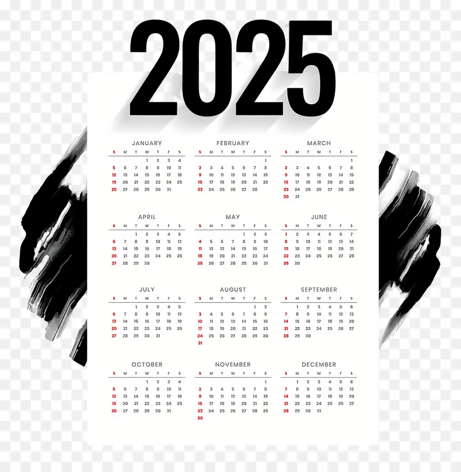 Calendrier 2025，Année PNG