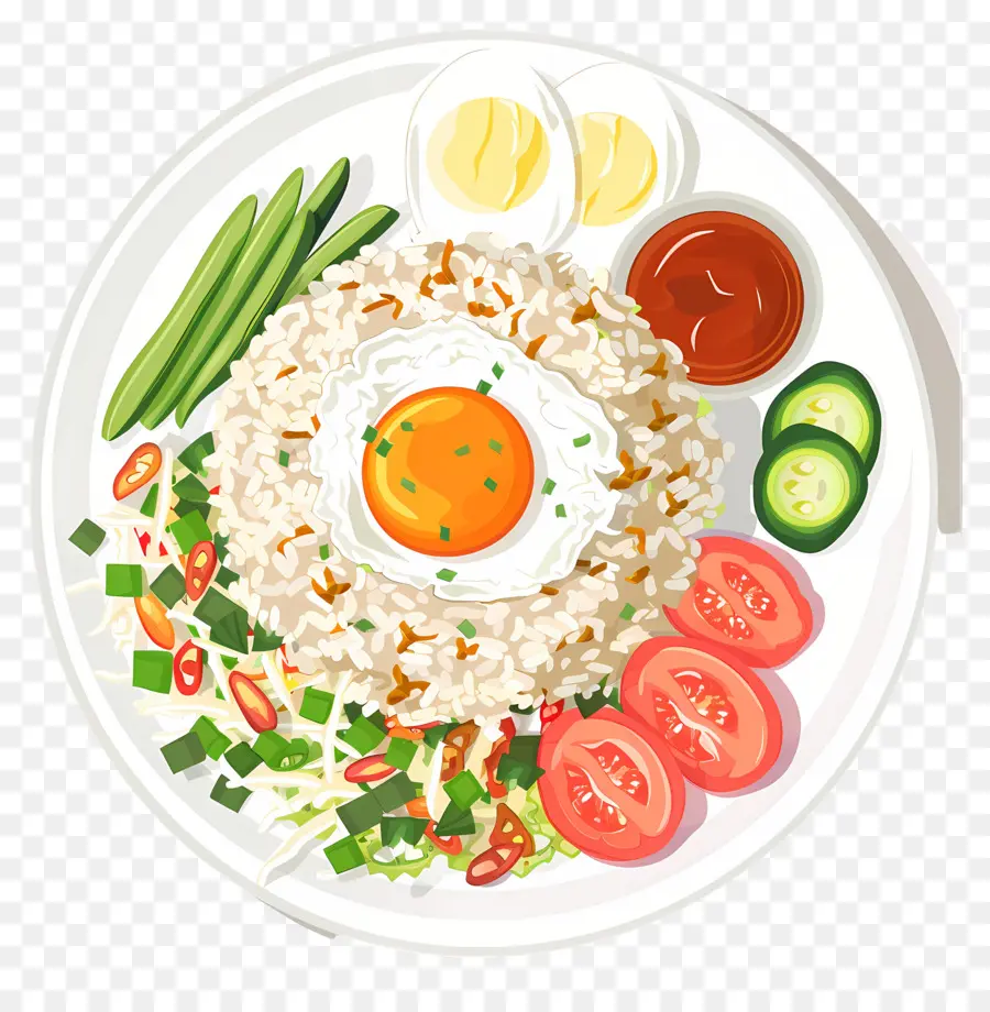 Nasi Goreng，Riz Frit à L'oeuf PNG