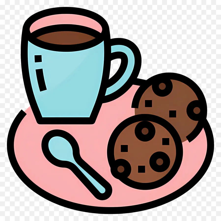 Chocolat Chaud Et Biscuits，Café Et Biscuits PNG