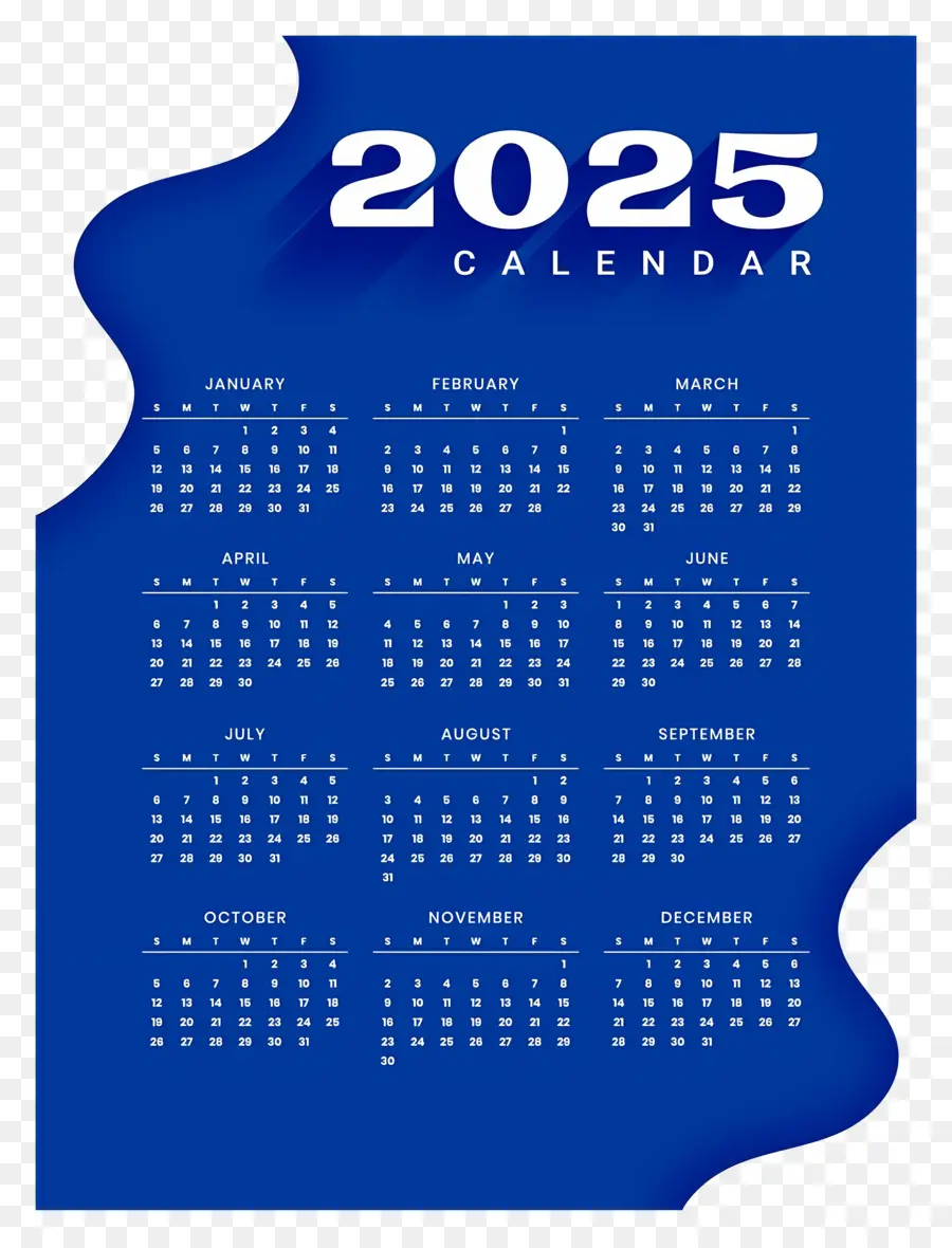 Calendrier 2025，Année PNG