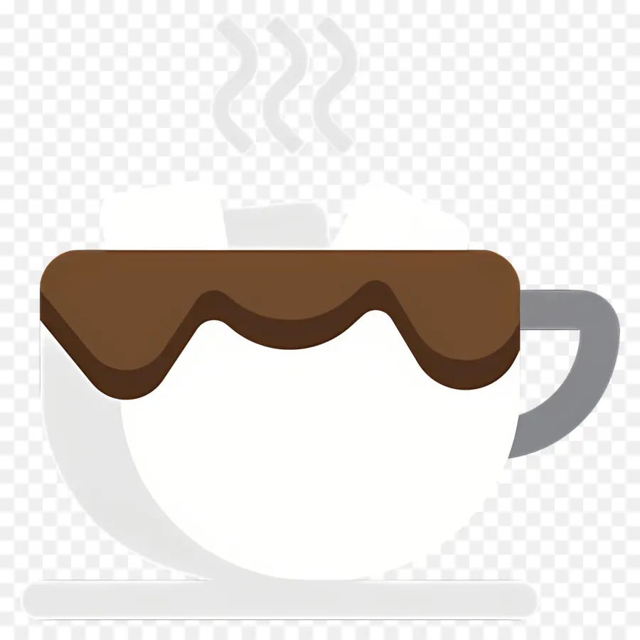 Chocolat Chaud à La Guimauve，Tasse Blanche PNG