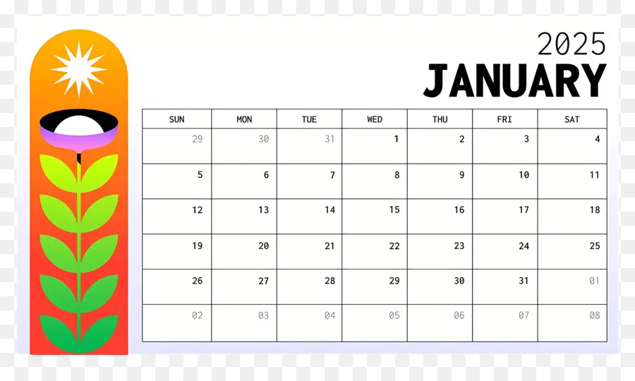 Calendrier Janvier 2025，Calendrier De Janvier 2025 PNG