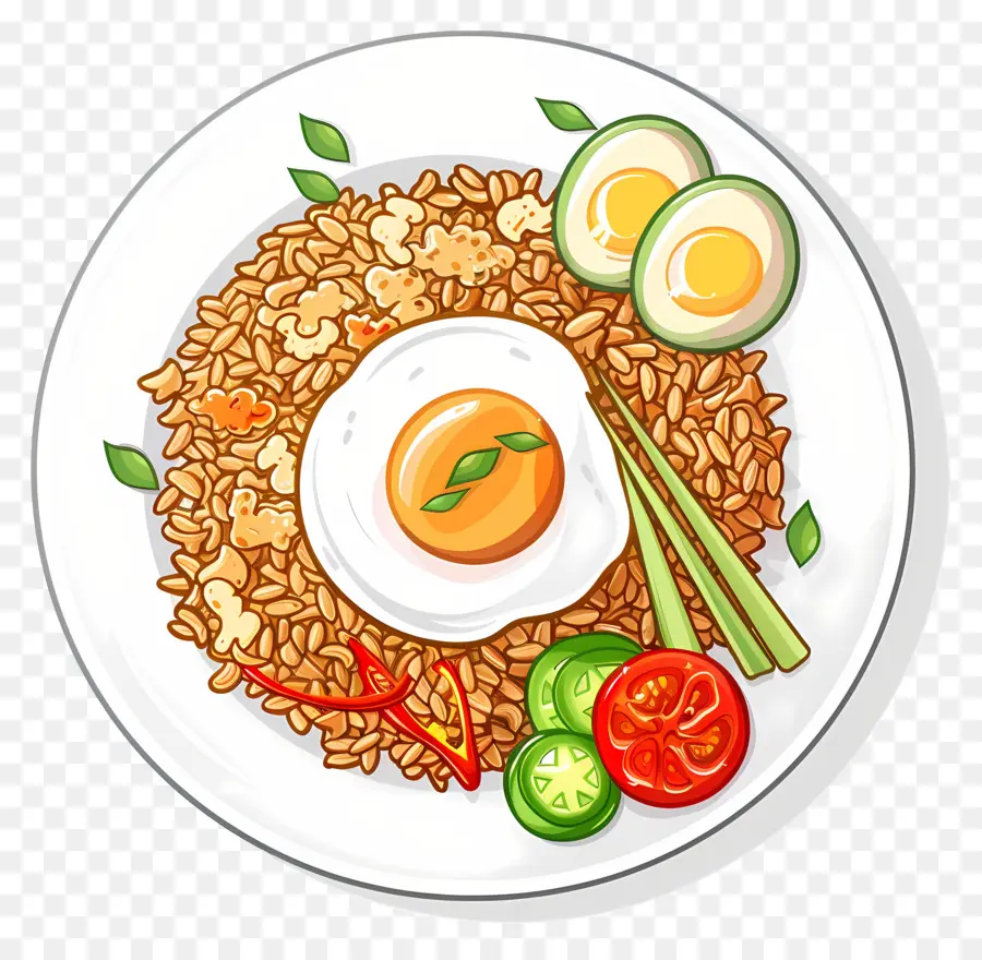 Nasi Goreng，Riz Et œuf à La Citronnelle PNG