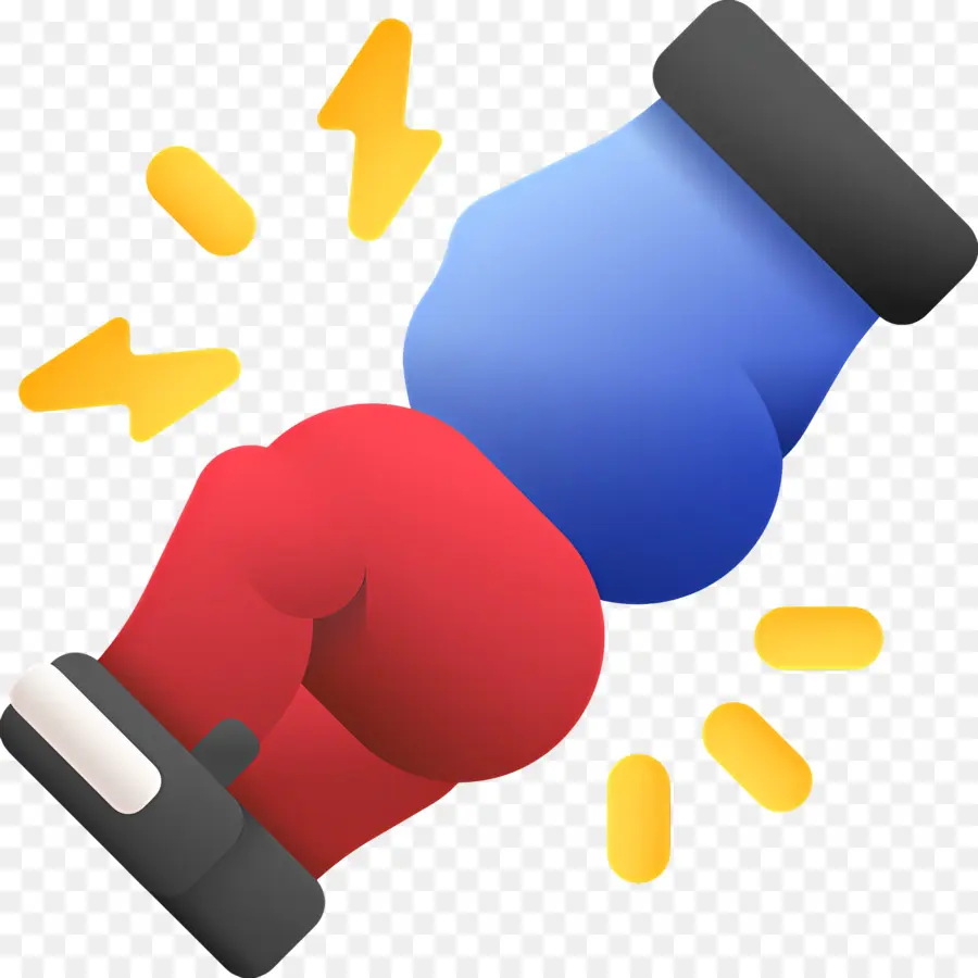 Coup De Poing De Boxe，Gants De Boxe Rouges Et Bleus PNG