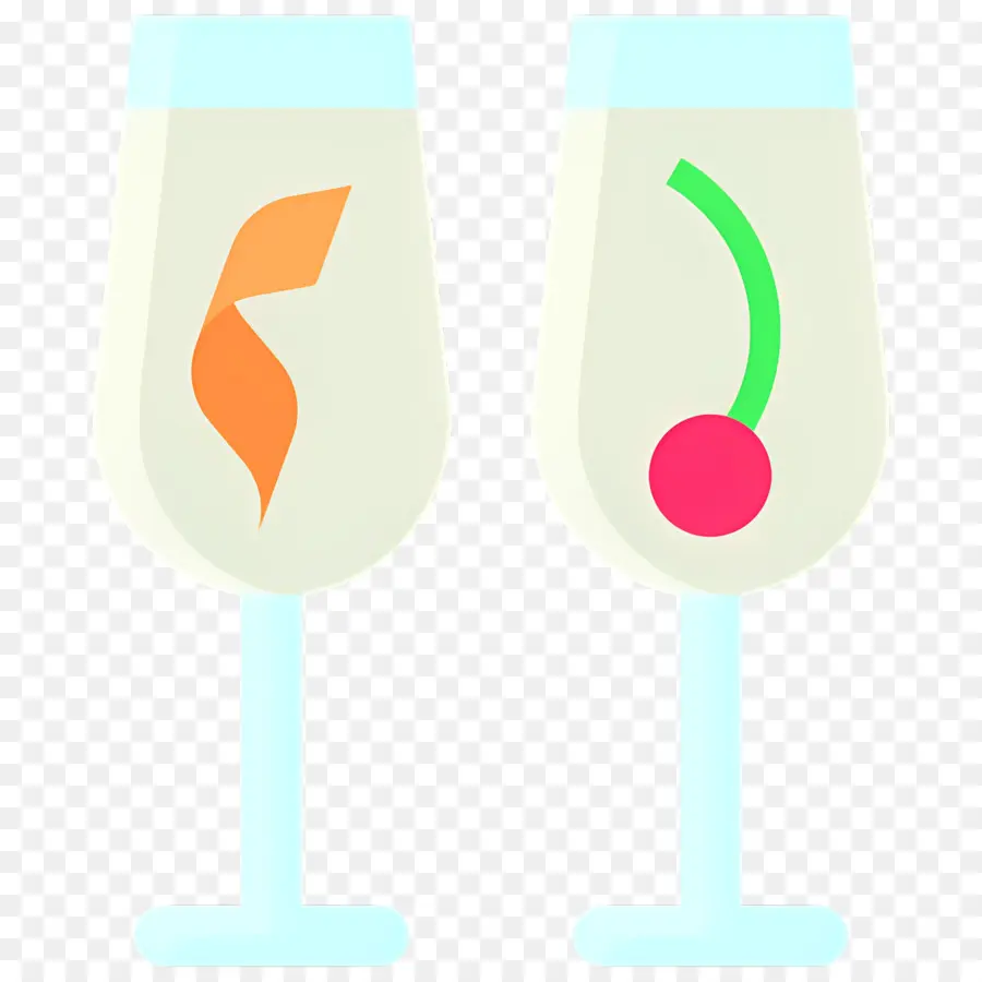 Verres à Champagne，Verres Décoratifs PNG