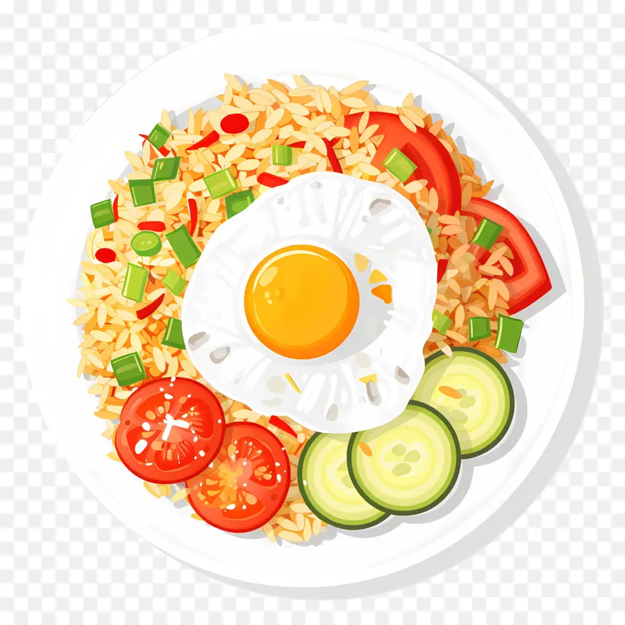 Nasi Goreng，Riz Et œuf Aux Légumes PNG