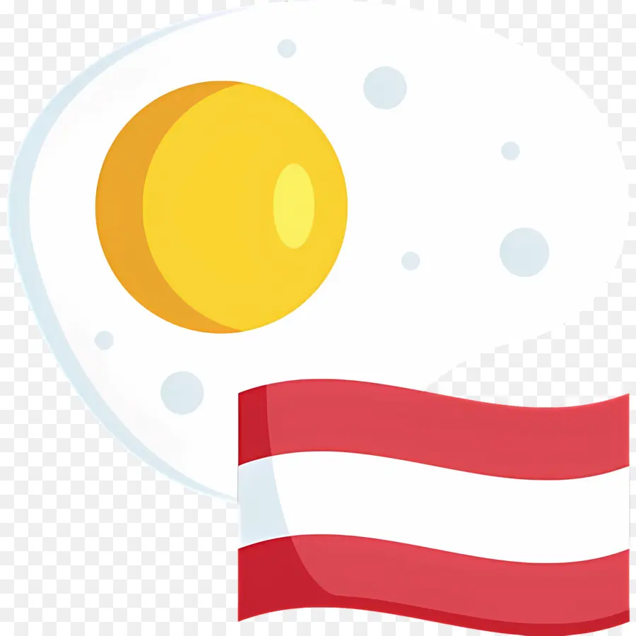 Bacon Et œufs，Oeuf Au Plat Et Drapeau PNG