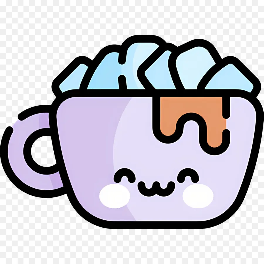 Chocolat Chaud à La Guimauve，Coupe Violette PNG