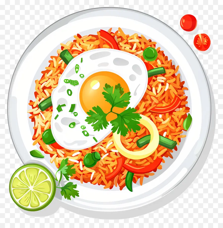 Nasi Goreng，Riz Et œuf Aux Légumes PNG