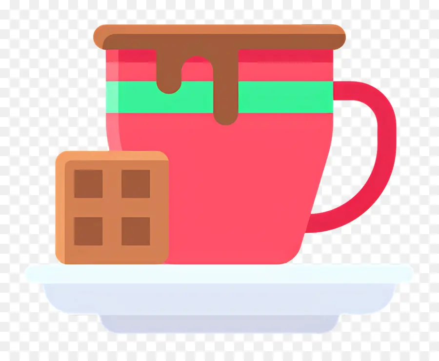 Chocolat Chaud De Noël，Tasse Rouge Avec Du Chocolat PNG