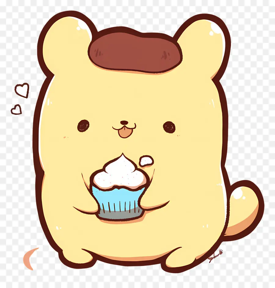 Pompompurine，Chien Mignon Avec Cupcake PNG