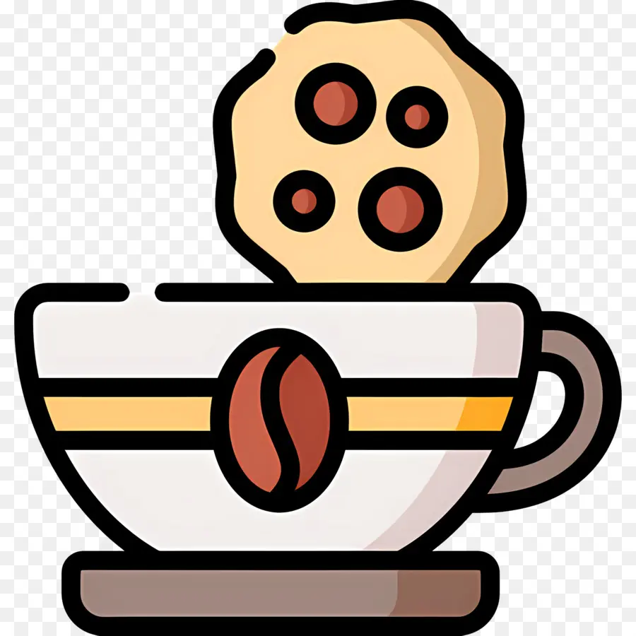 Chocolat Chaud Et Biscuits，Tasse à Café Avec Biscuit PNG