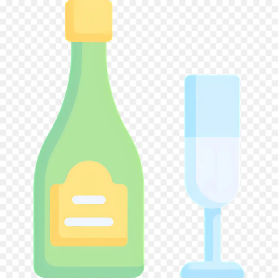 Bouteille De Champagne，Bouteille Et Verre PNG