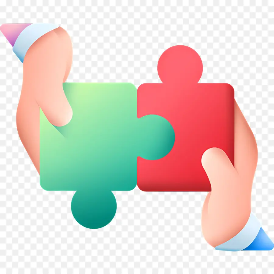 Collaboration，Mains Tenant Des Pièces De Puzzle PNG