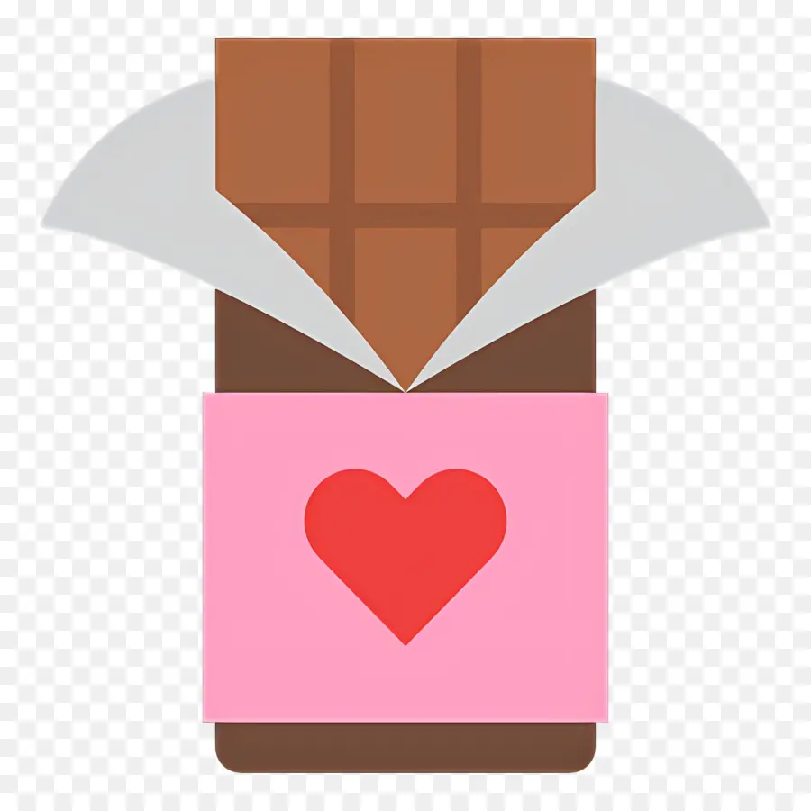 Barre De Chocolat，Tablette De Chocolat Avec Coeur PNG